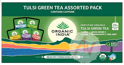 Tulsi Green Tea Assorted, 25 Tea Bags 